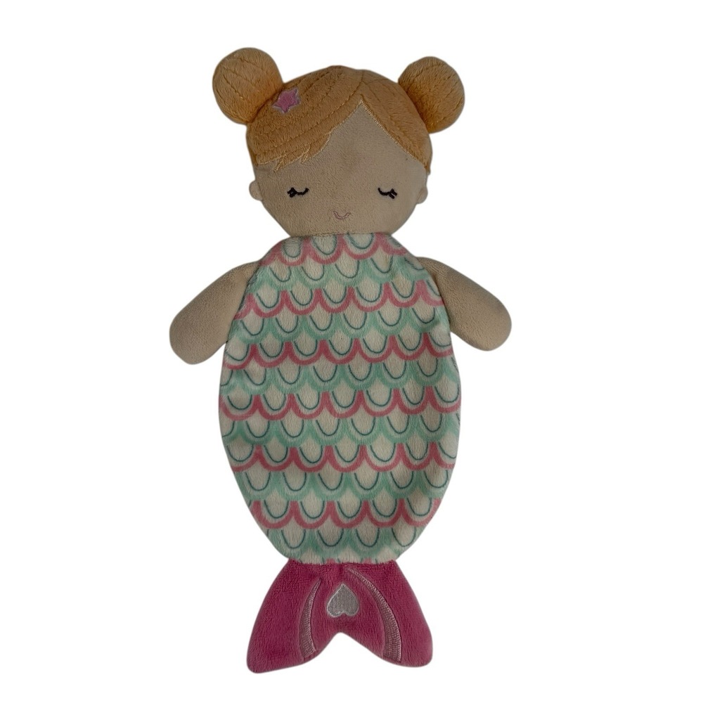 Douglas Baby Mermaid Lovey Doll Pink Green Waves Crib Toy Teether Soother Plush